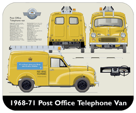 Morris Minor Post Office Telephone Van 1968-71 Place Mat, Small